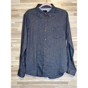 Ben Sherman Shirt Mens Large Long Sleeve Button Up Adults Solid Blue #184
